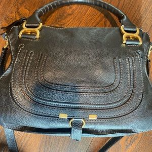 Chloe Marcie Medium Black Leather Handbag